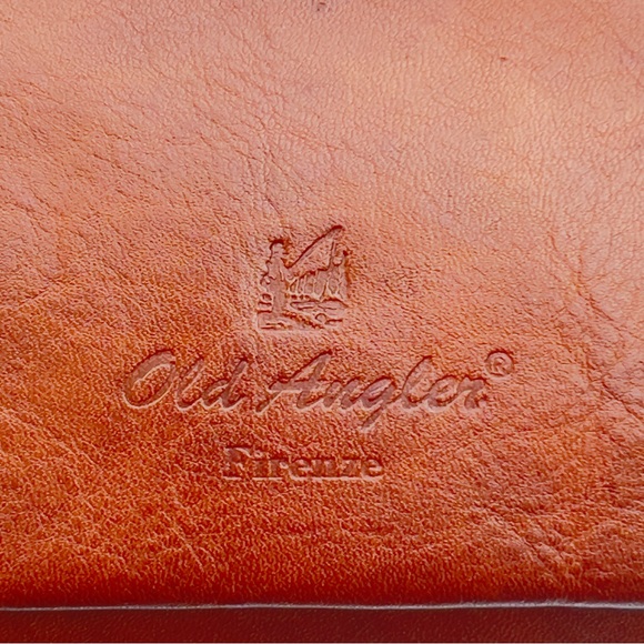 🆕 NWT Old Angler Firenze Cognac Leather Briefcase/Messenger Bag - Picture 8 of 16